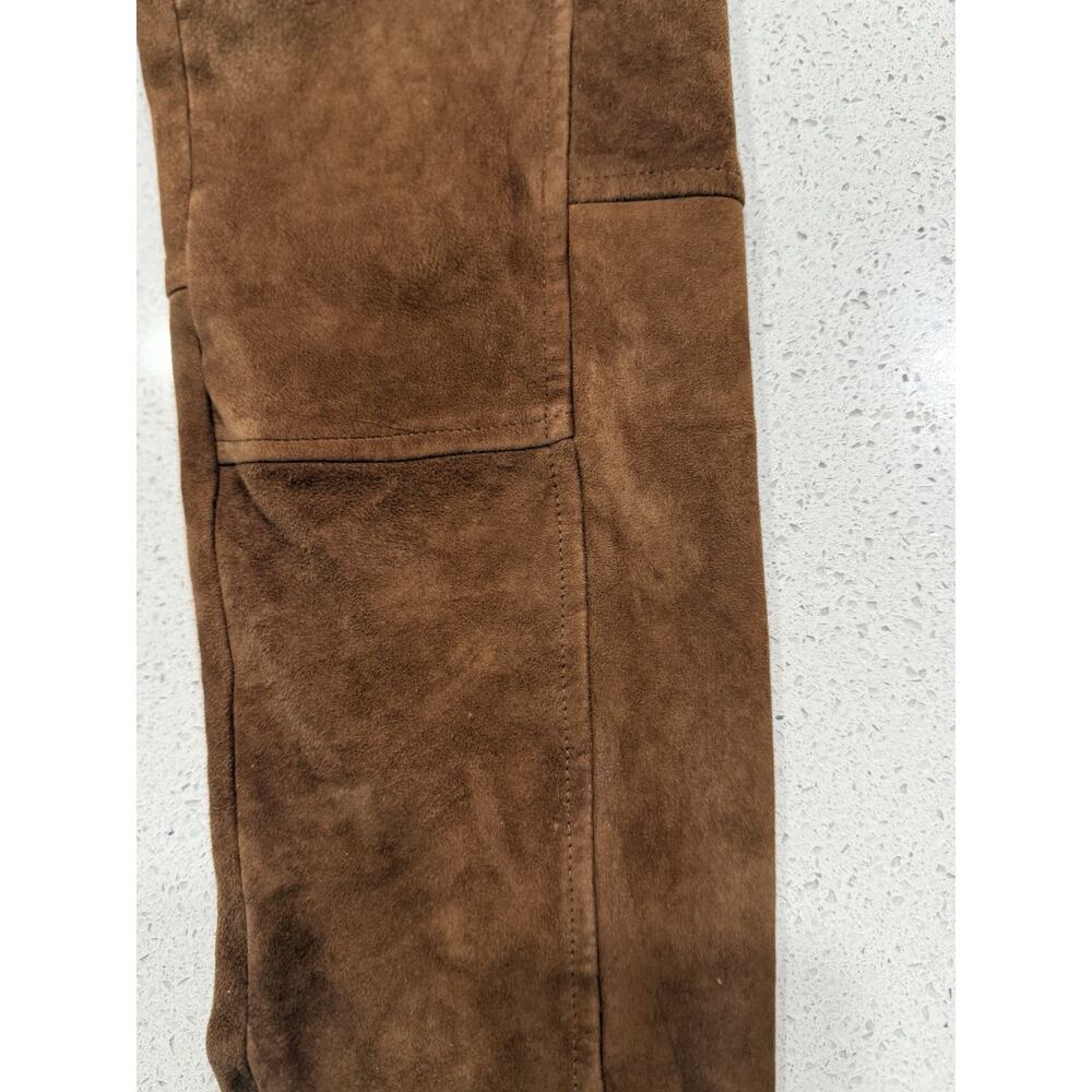 VTG Polo Ralph Lauren Lamb Suede Ankle Zip Pants Women’s Medium Brown Luxury - Picture 13 of 16